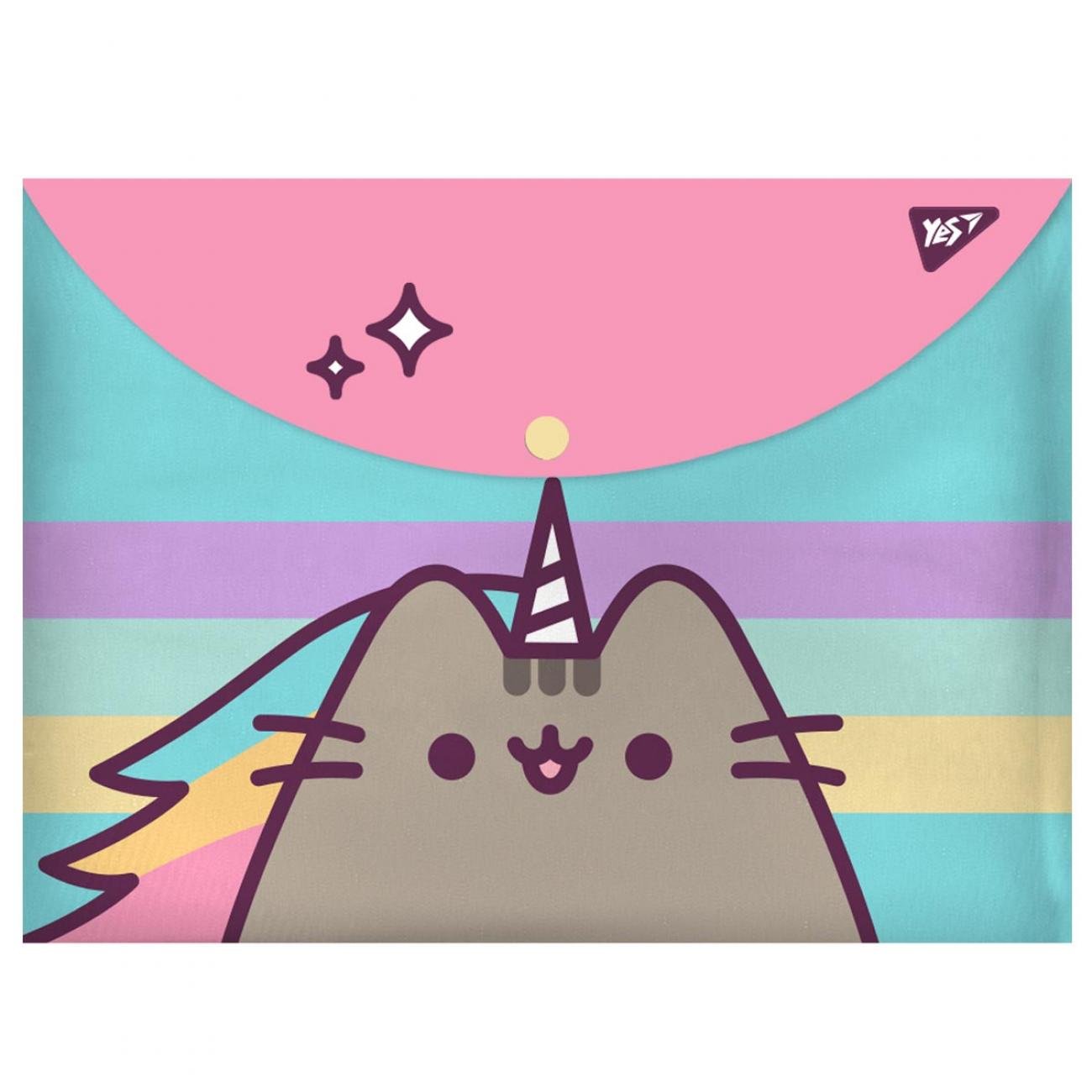 Папка-конверт YES Pusheen А4 на кнопке (491782)