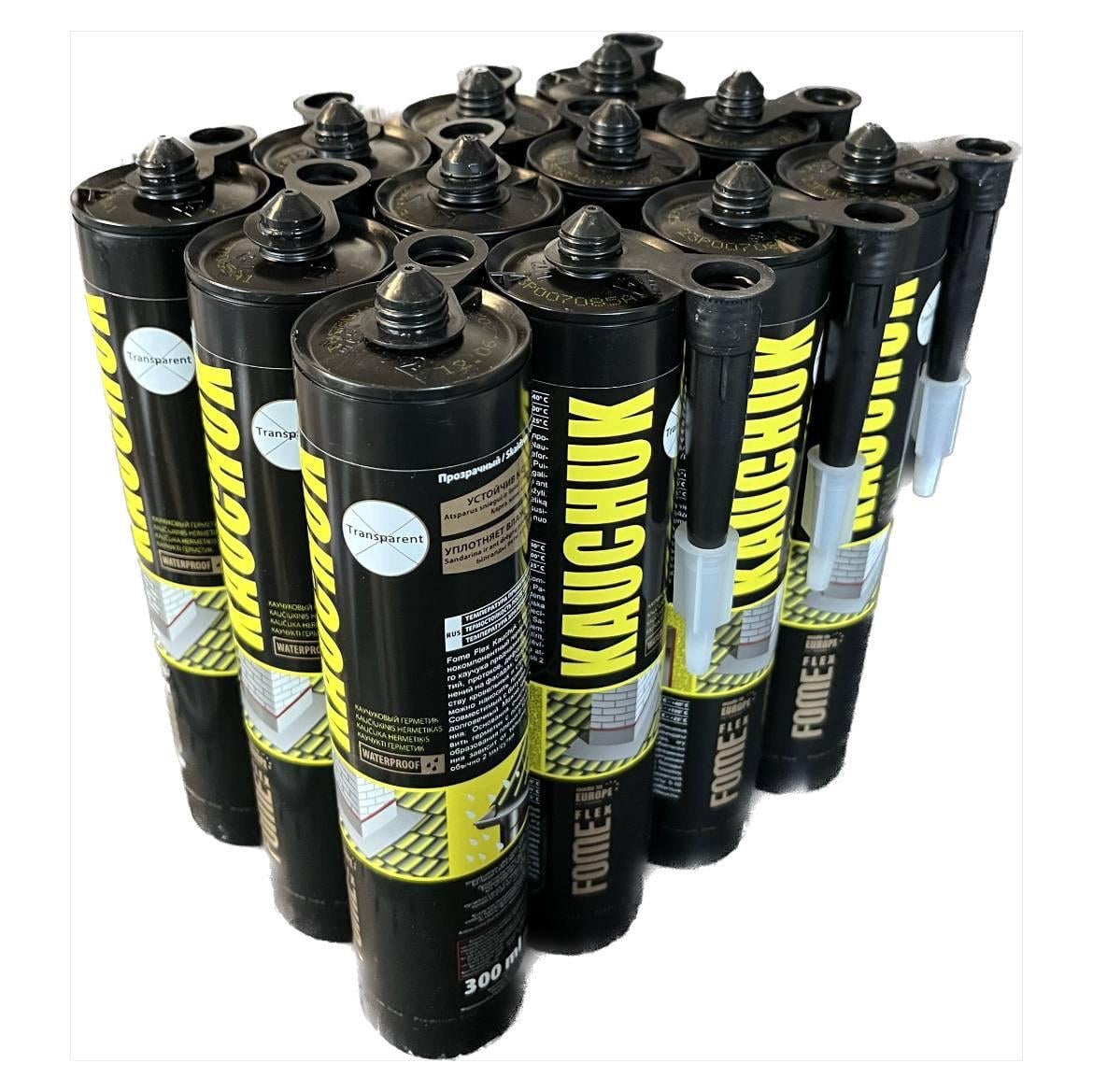 Герметик каучуковий всесезонний Fome Flex Kauchuk вологостійкий 300 мл 12 шт. Прозорий (01-4-2-010-12) (01-4-2-010-12)