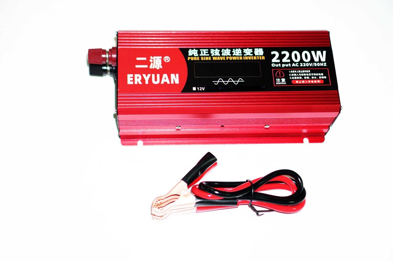 Автомобильный инвертор ERYUAN с чистой синусоидой и вольтметром 2200W DC/AC 12V-220V (17895045) - фото 6