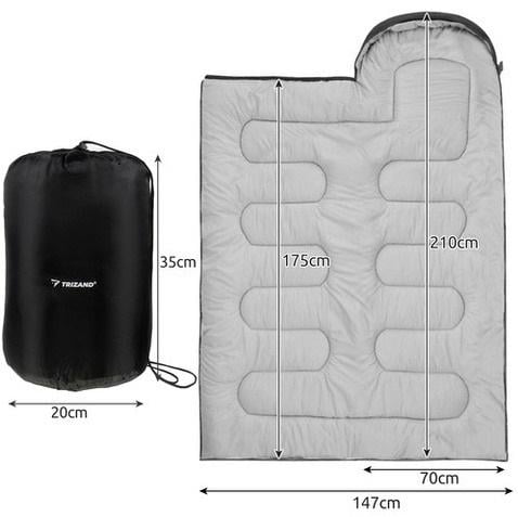 Спальний мішок з капюшоном водонепроникний Чорний - фото 2