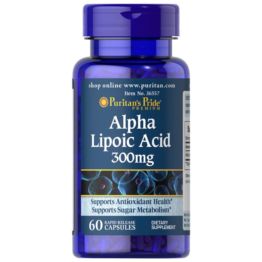 Натуральна добавка Puritan's Pride Alpha Lipoic Acid 300 мг 60 капс. (8837)