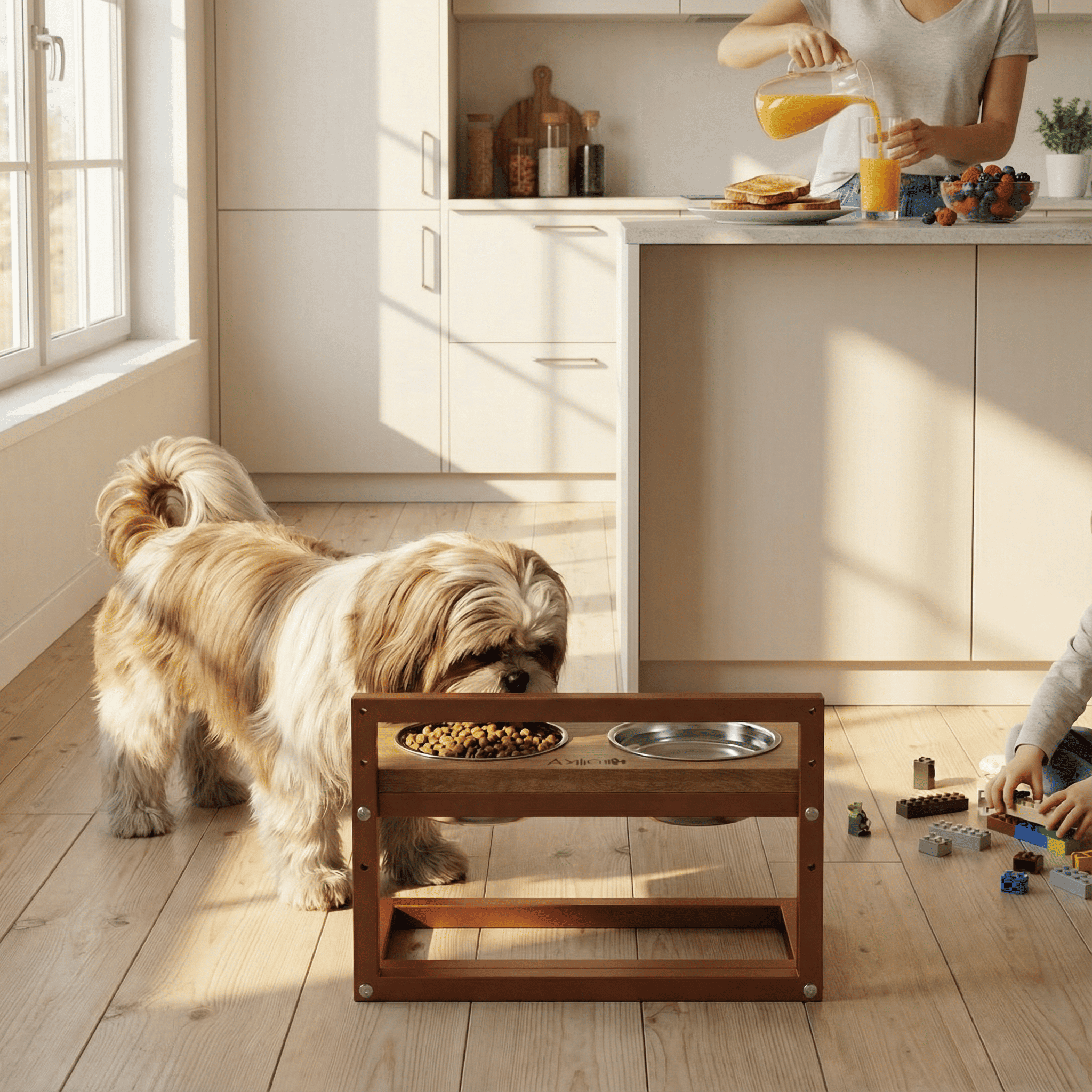 Миски на регульованій підставці для середніх собак Hollky Flex M 2х0,85 л (FM-422530-GLNT) - фото 1