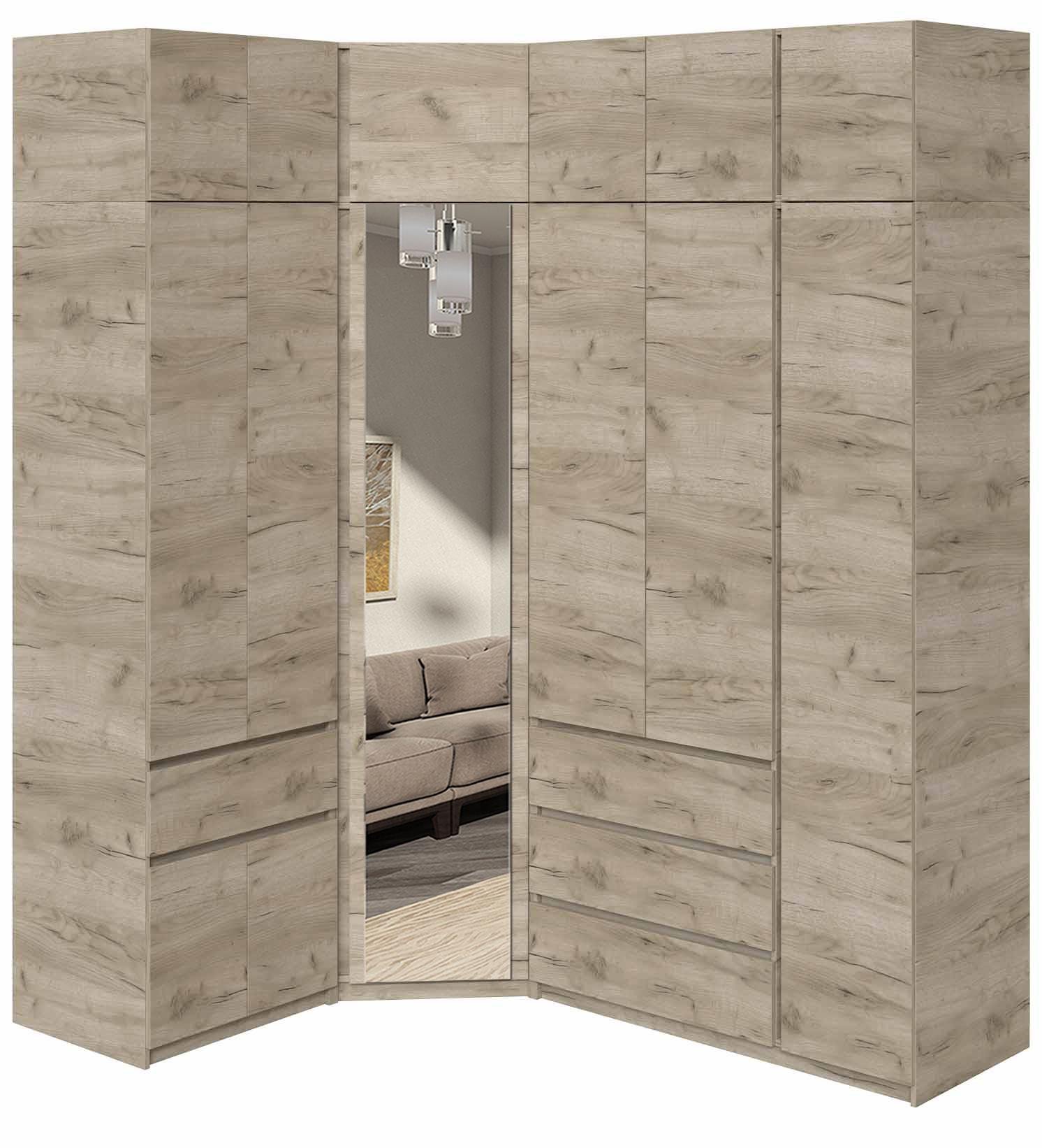 Стінка-шафа кутова Майстер Форм Брайт 1450/2050х520х2400 мм Дуб крафт сірий (32912) - фото 1 Стінка-шафа кутова Майстер Форм Брайт 1450/2050х520х2400 мм Дуб крафт сірий (32912) - фото 1