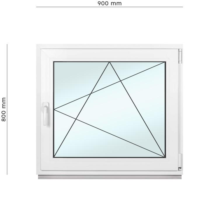Окно металлопластиковое Framex поворотно-откидное с правым открытием 900х800 мм Белый - фото 2