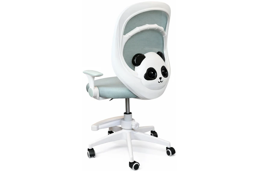 Кресло вращающееся детское с подставкой для ног Perfect Home KIDS PANDA Зеленый