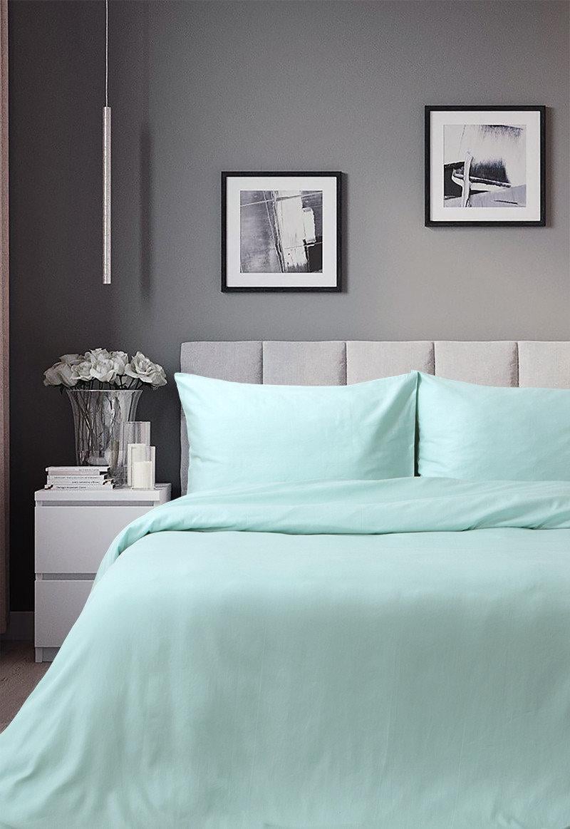 Комплект постельного белья евро Lotus Отель Сатин Классик Мятный (svt-200x220163)