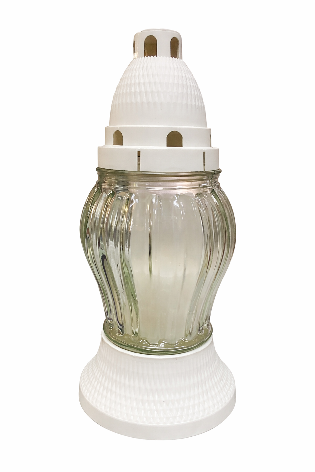 Лампадка стеклянная P70 с крышкой 28 см Белый (P70-W-28)