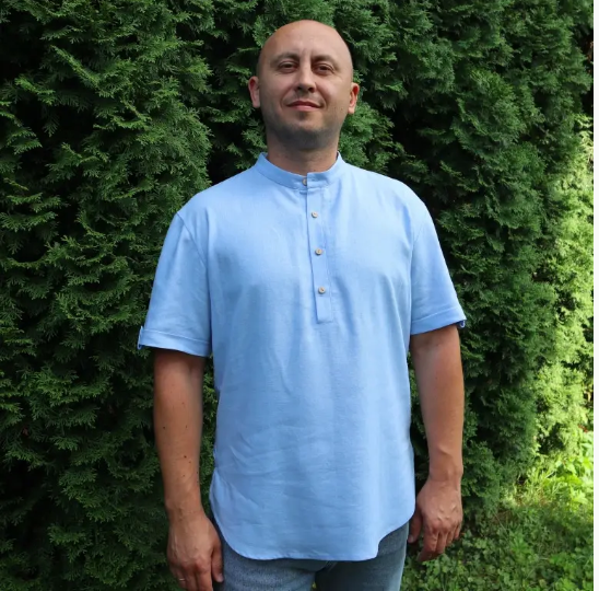 Рубашка мужская льняная 2XL Голубой (0001843-XXL) Рубашка мужская льняная 2XL Голубой (0001843-XXL)