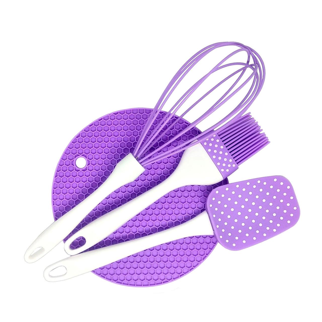 Набір кухонного приладдя А-PLUS 1956Г силіконовий № 495 Фіолетовий (203768-ф)