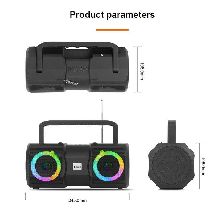 Портативная колонка Kisonli K1 ретро Bluetooth 2400 mAh 20 Вт (58668) - фото 7