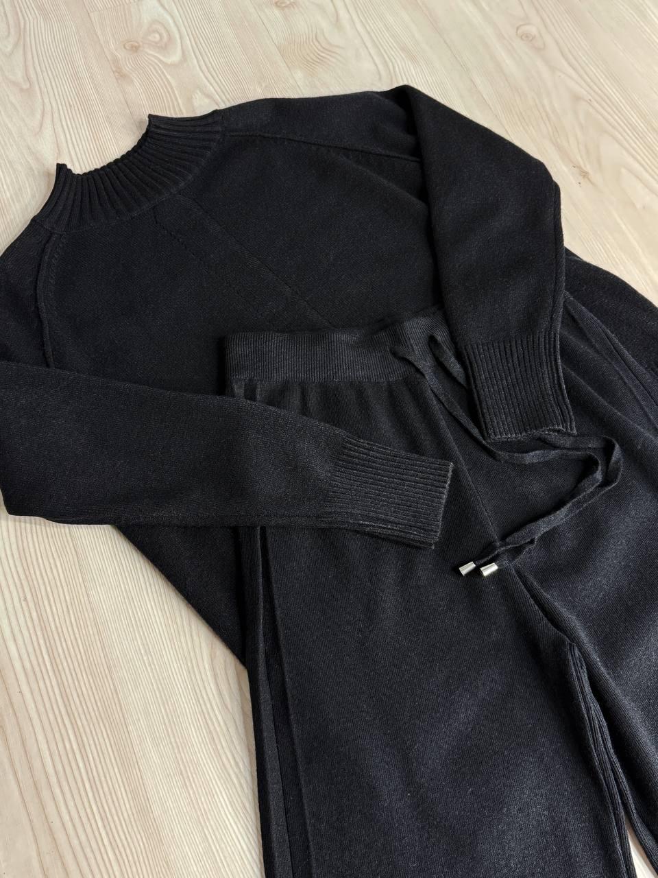 Костюм жіночий ACCORDDREAM 6841-8636 светр з брюками палаццо в'язаний OS Чорний (5179) - фото 3