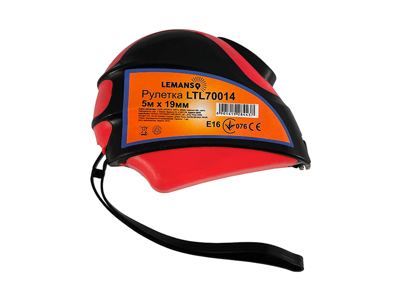Рулетка Lemanso LTL70014 5 м 19 мм Красно-черный (6404)