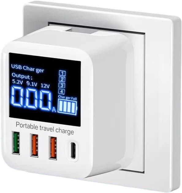 Зарядний пристрій ASOMETECH WLX-A9T/40Wmax GAN PD3.0 QC3/порти 3USB/Type-C White (43689)