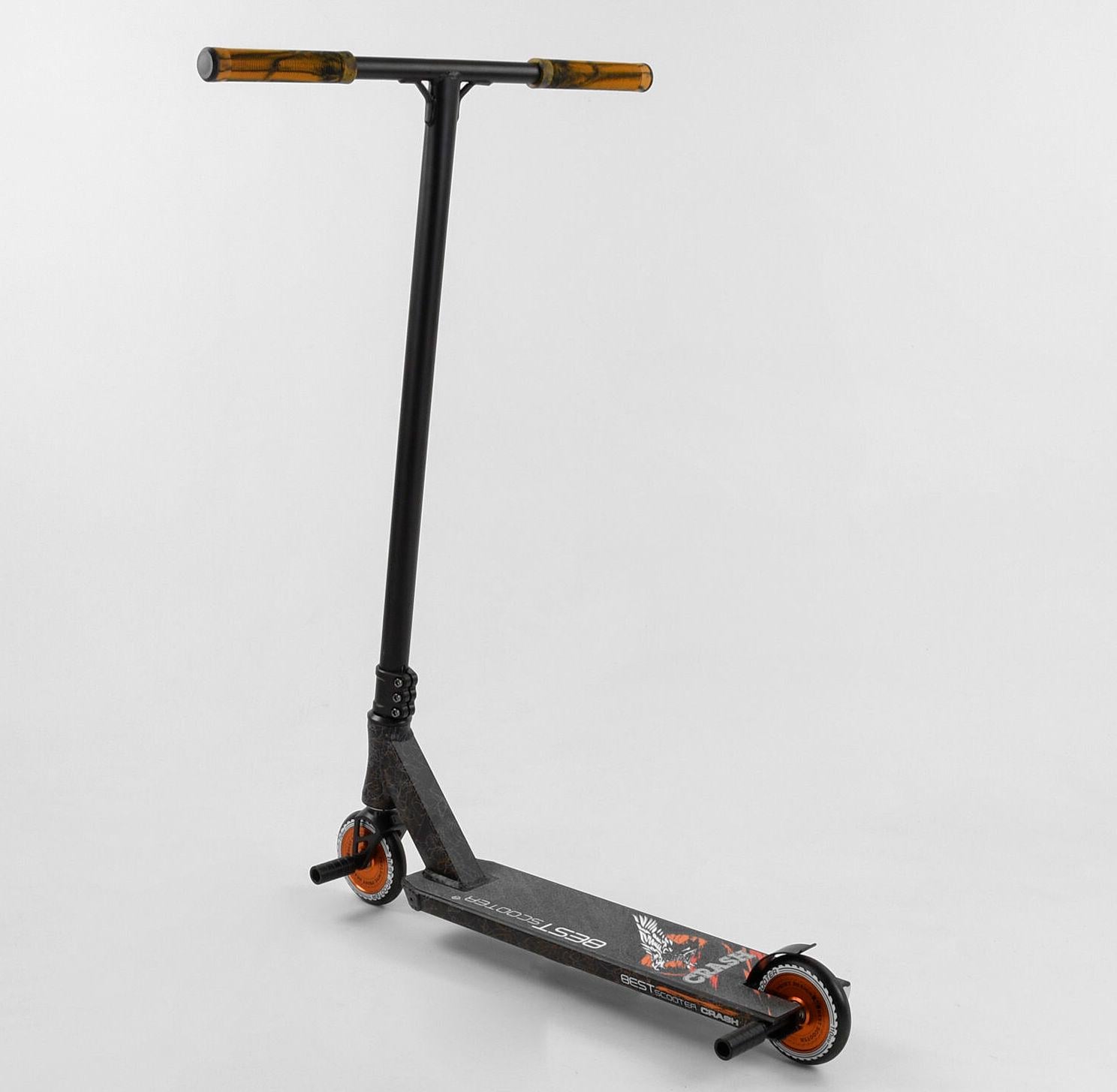 Самокат трюковый Best Scooter BS-65640 Черный с оранжевым Самокат трюковый Best Scooter BS-65640 Черный с оранжевым
