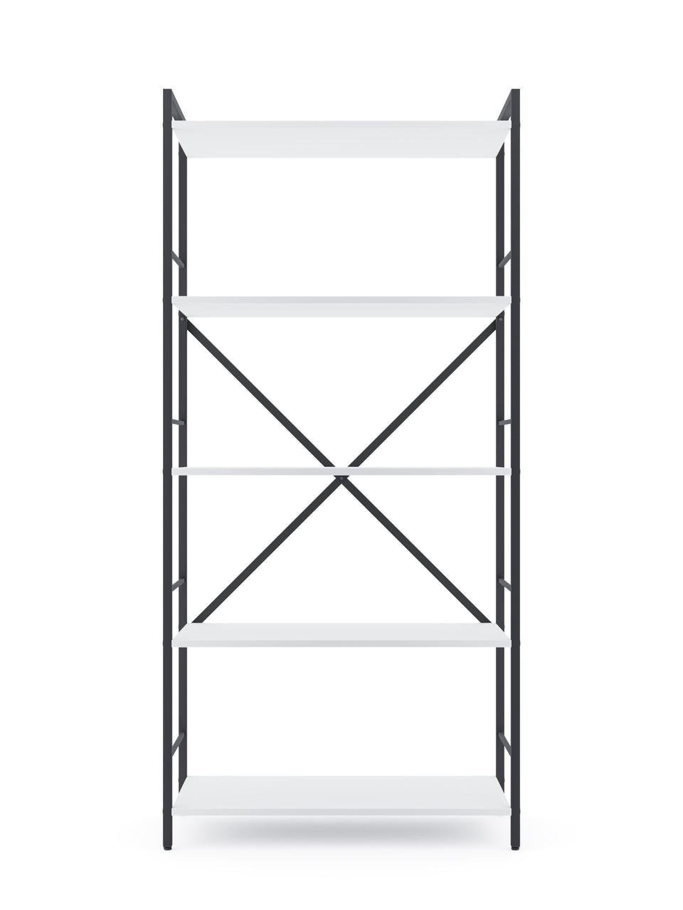 Стеллаж Меткас Лофт 35 кг/полку 5 полок ЛДСП 1700x800x350 мм Антрацит/Белый снег (2640911729)