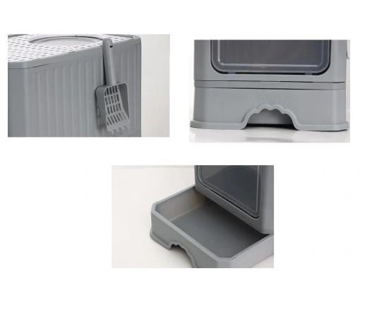 Лоток котячий з висувним ящиком для наповнювача і лопаткою (F055) - фото 3 Лоток котячий з висувним ящиком для наповнювача і лопаткою (F055) - фото 3