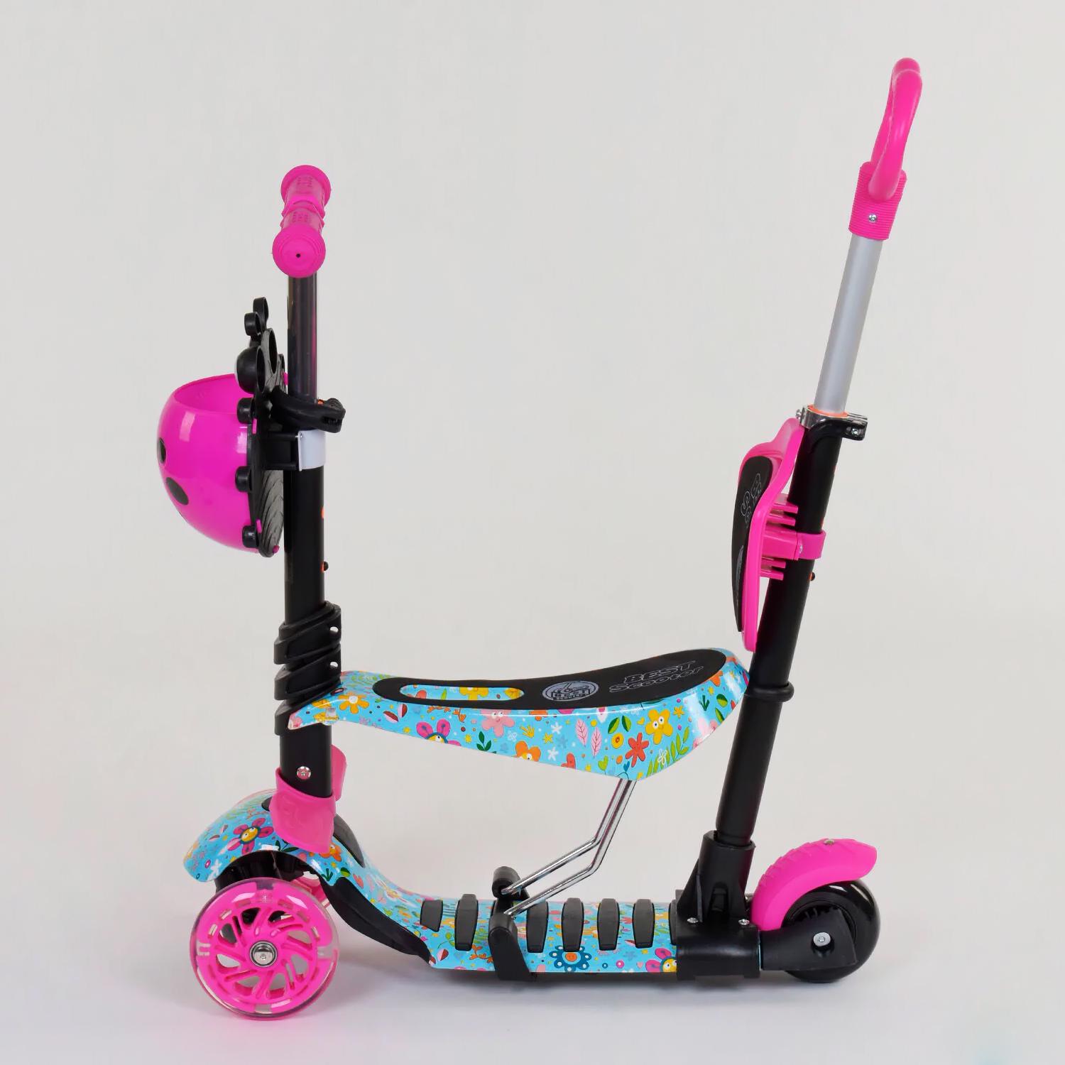 Самокат Best Scooter 5в1 PU колеса с подсветкой Multicolor (84217) - фото 6