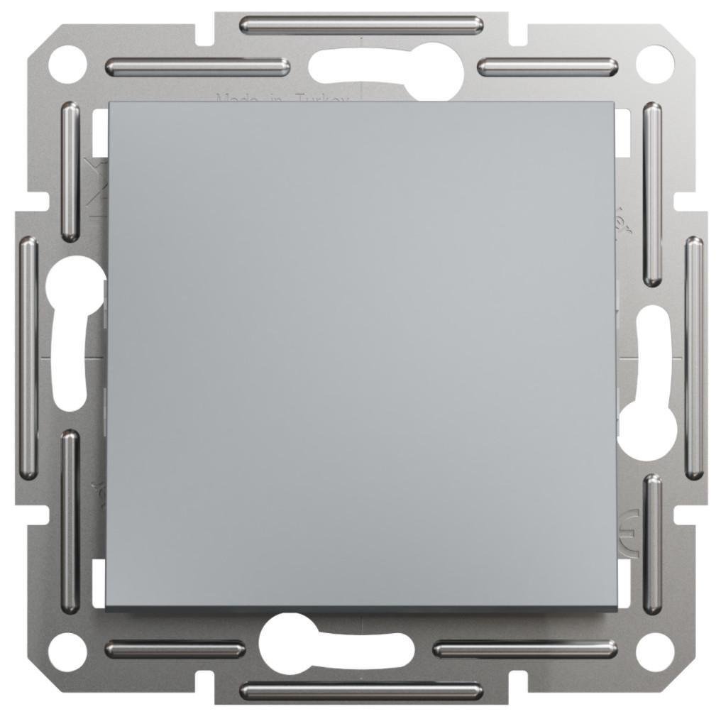 Выключатель одноклавишный Schneider Electric Asfora Стальной (27548762)