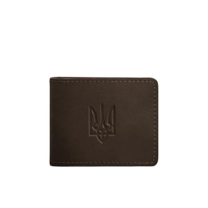 Обложка кожаная для удостоверения с гербом Crazy Horse Темно-коричневый (A-028043)