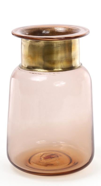 Ваза для цветов Ancient Glass настольная 13х20 см Янтарный