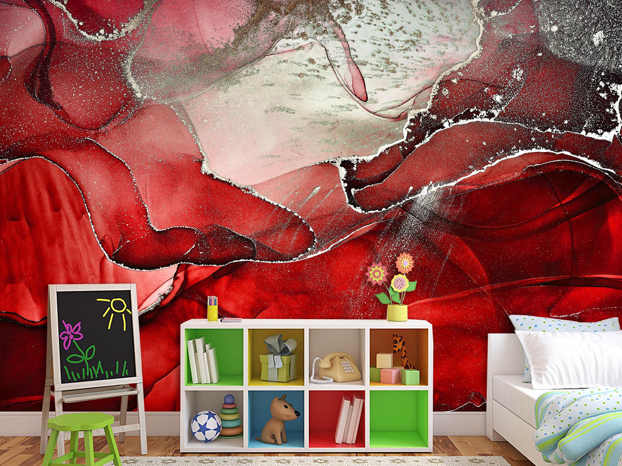 Фотообои флизелиновые абстракция Красный мрамор 368х245 см (SPF-054/7)