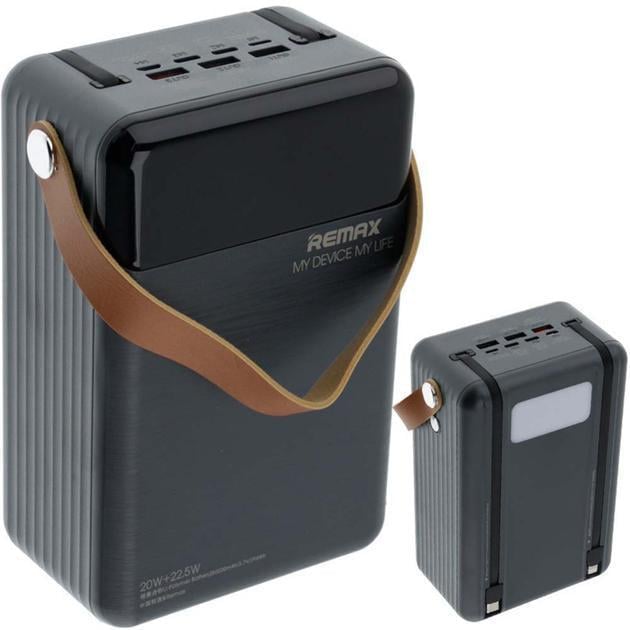 Повербанк із швидкою зарядкою Remax RPP-566 Quick Charge 22,5W 80000 mAh Сірий - фото 3