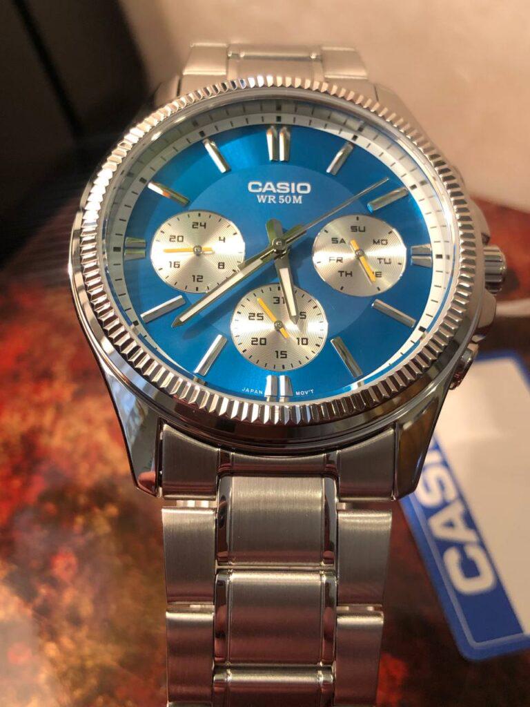 Наручные часы мужские Casio MTP-1375D-2A1VDF d 42 мм Синий/Серебряный (2447931056) - фото 3