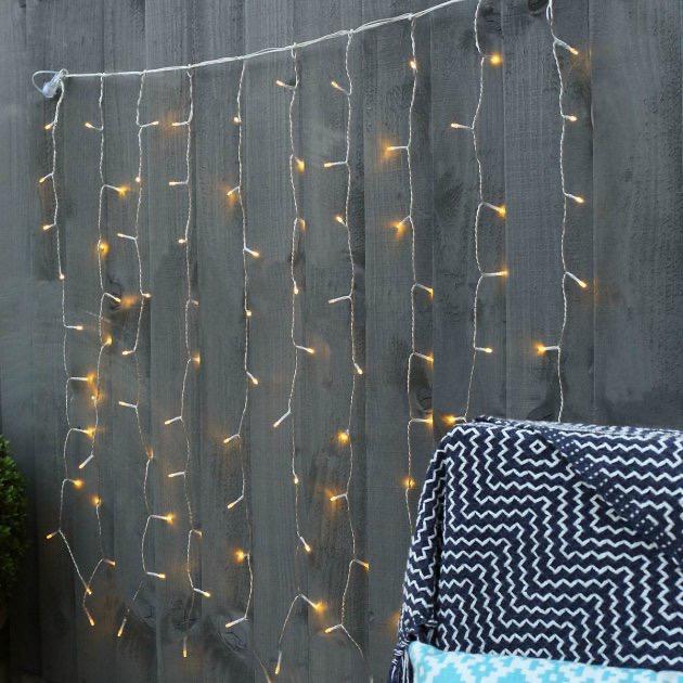 Гірлянда вулична Alphatrade Optima Міні Штора 3x0,8 м 140 LED Прозорий/Теплий білий (120111)