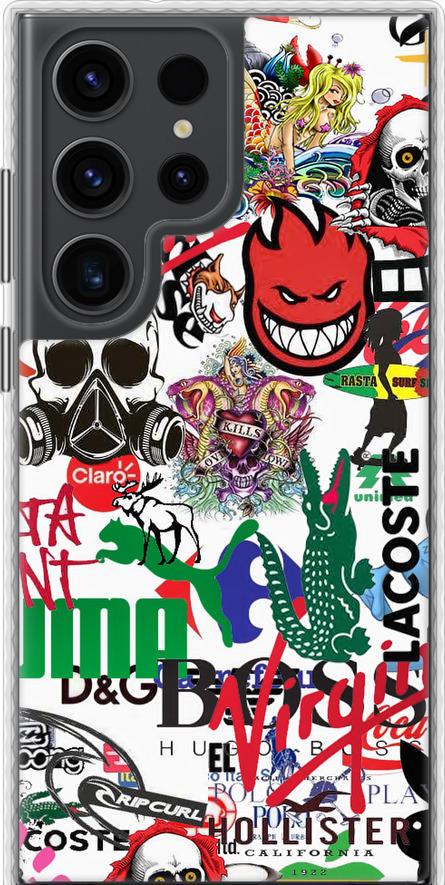 Чохол на Samsung Galaxy S23 Ultra Many different logos (4022pc-2906-42517) Чохол на Samsung Galaxy S23 Ultra Many different logos (4022pc-2906-42517)