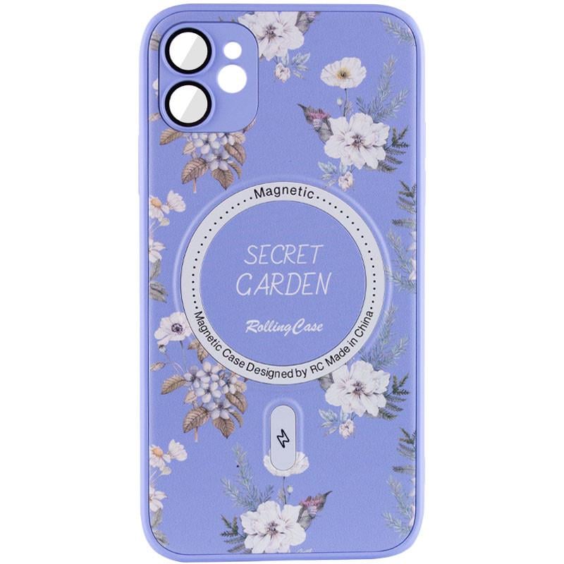 Протиударний TPU+PC чохол Secret Garden with MagSafe для Apple iPhone 12 (6.1") Lilac
