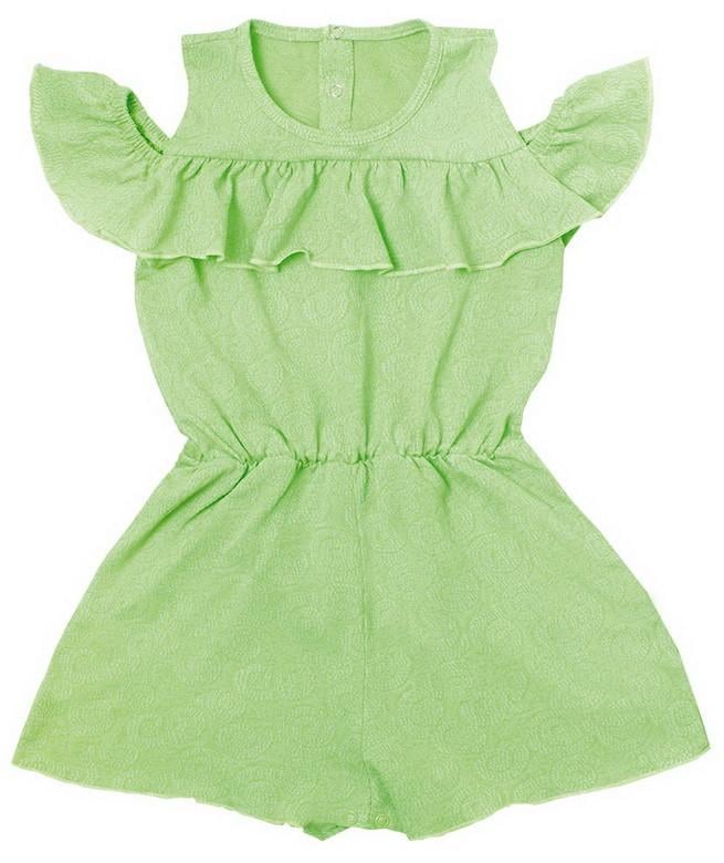 Комбинезон для девочки Gabbi летний ажурный с рюшей и воланами 104 см Салатовый (11560)