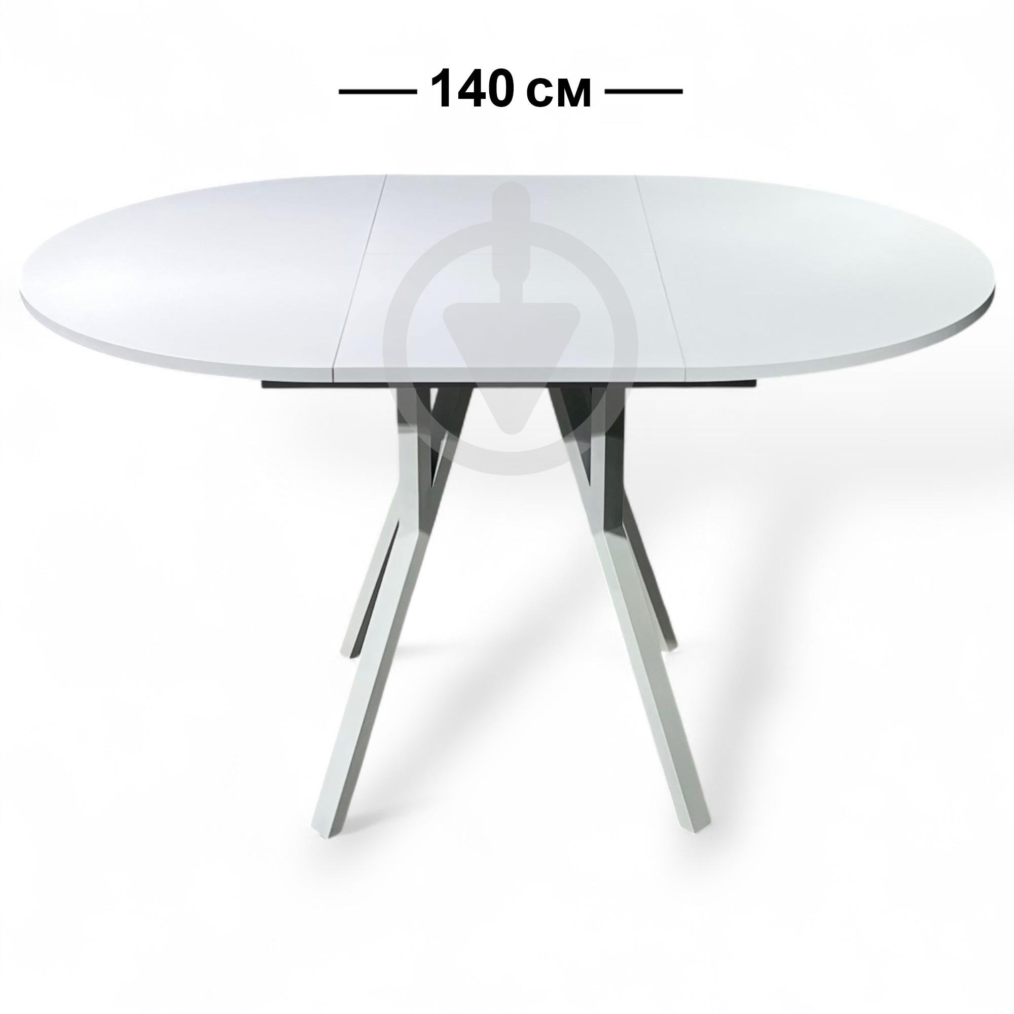 Стол кухонный раскладной RoMax Lite Slide Loft 110x110 см Белая Аляска/Белый - фото 2