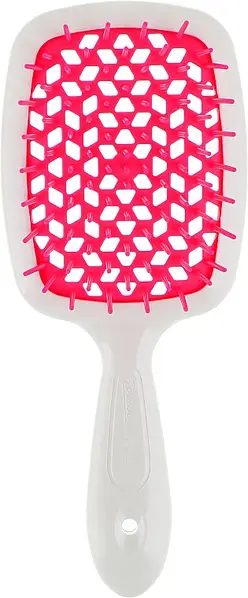 Расческа Janeke Superbrush With Soft Moulded Tips Белый с розовым (8006060452430)