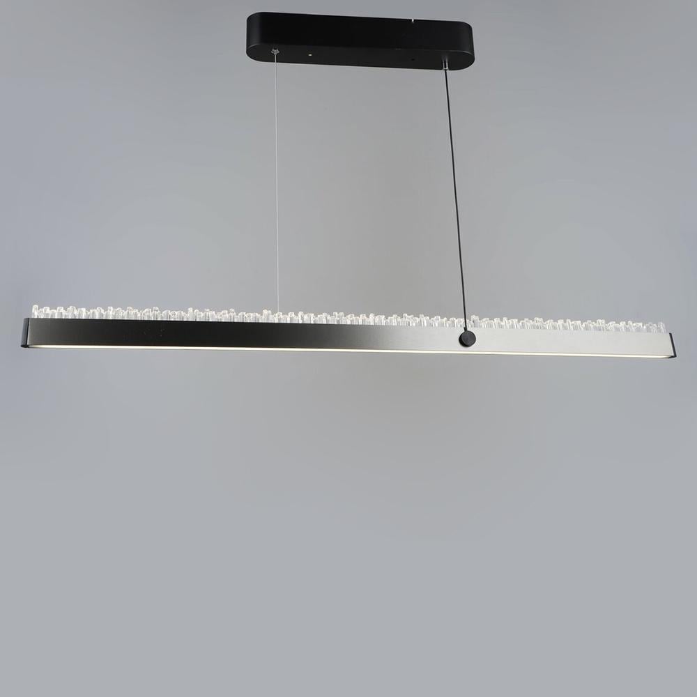 Люстра подвесная акриловая Light House SRS-20077/40W светодиодная Черный/Серый