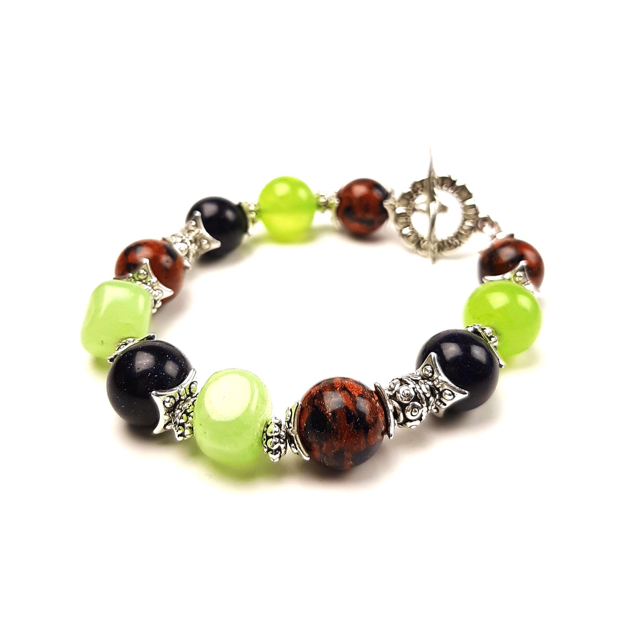 Браслет DARSANA Настроение из натурального камня авантюрин/оникс (DRSU00185)