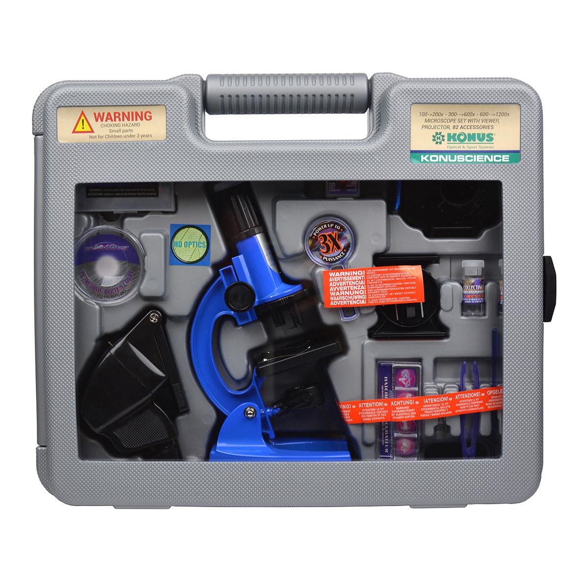 Дитячий мікроскоп Konus KonusCIENCE (100x-1200x) у кейсі