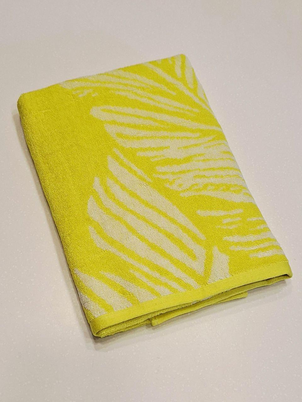 Рушник пляжний махровий 70х150 см Жовтий (1222)