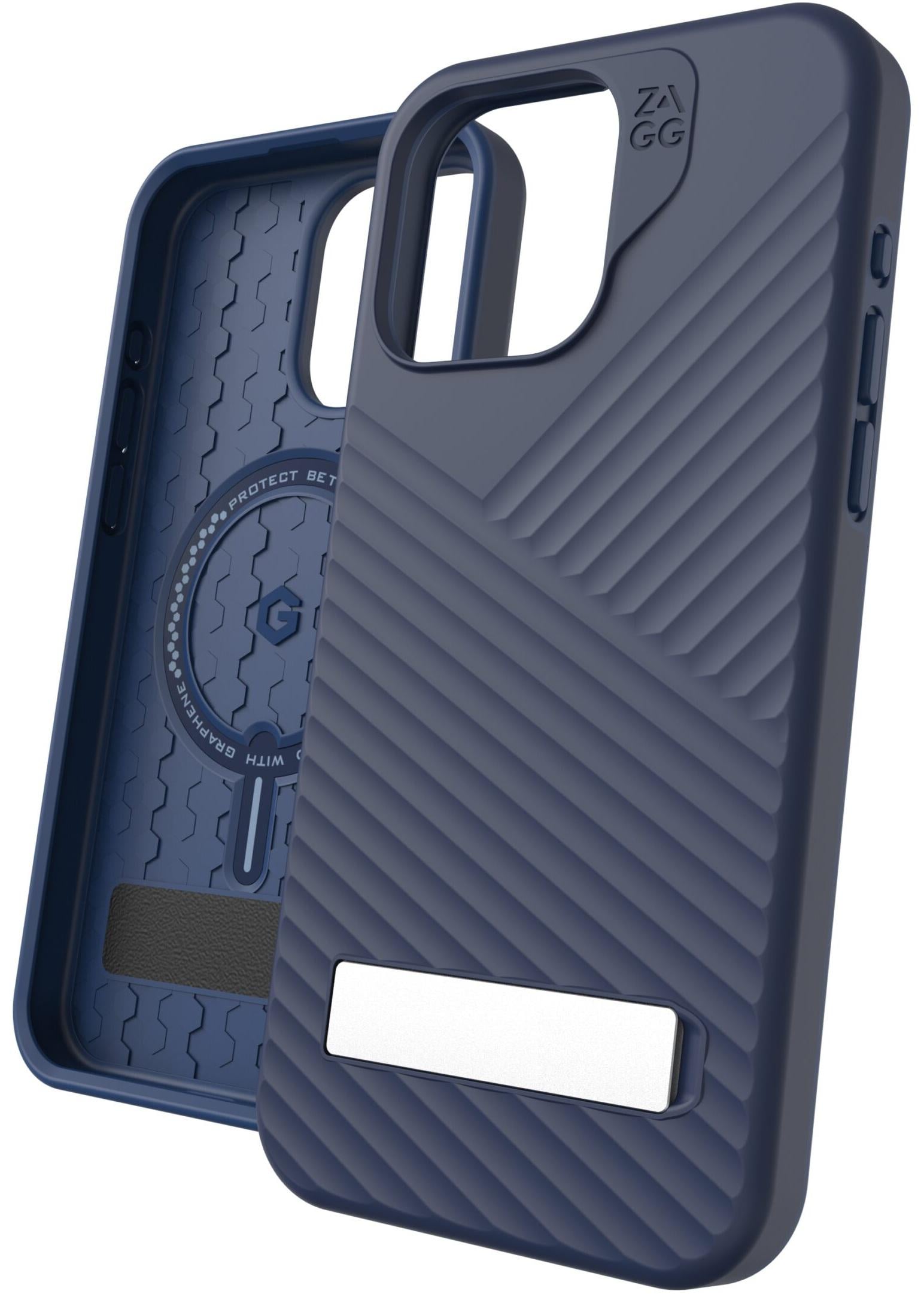Чехол противоударный с подставкой оригинальный ZAGG Gear4 Denali Snap with Magnet для Iphone 15 Pro Max (6.7") Navy