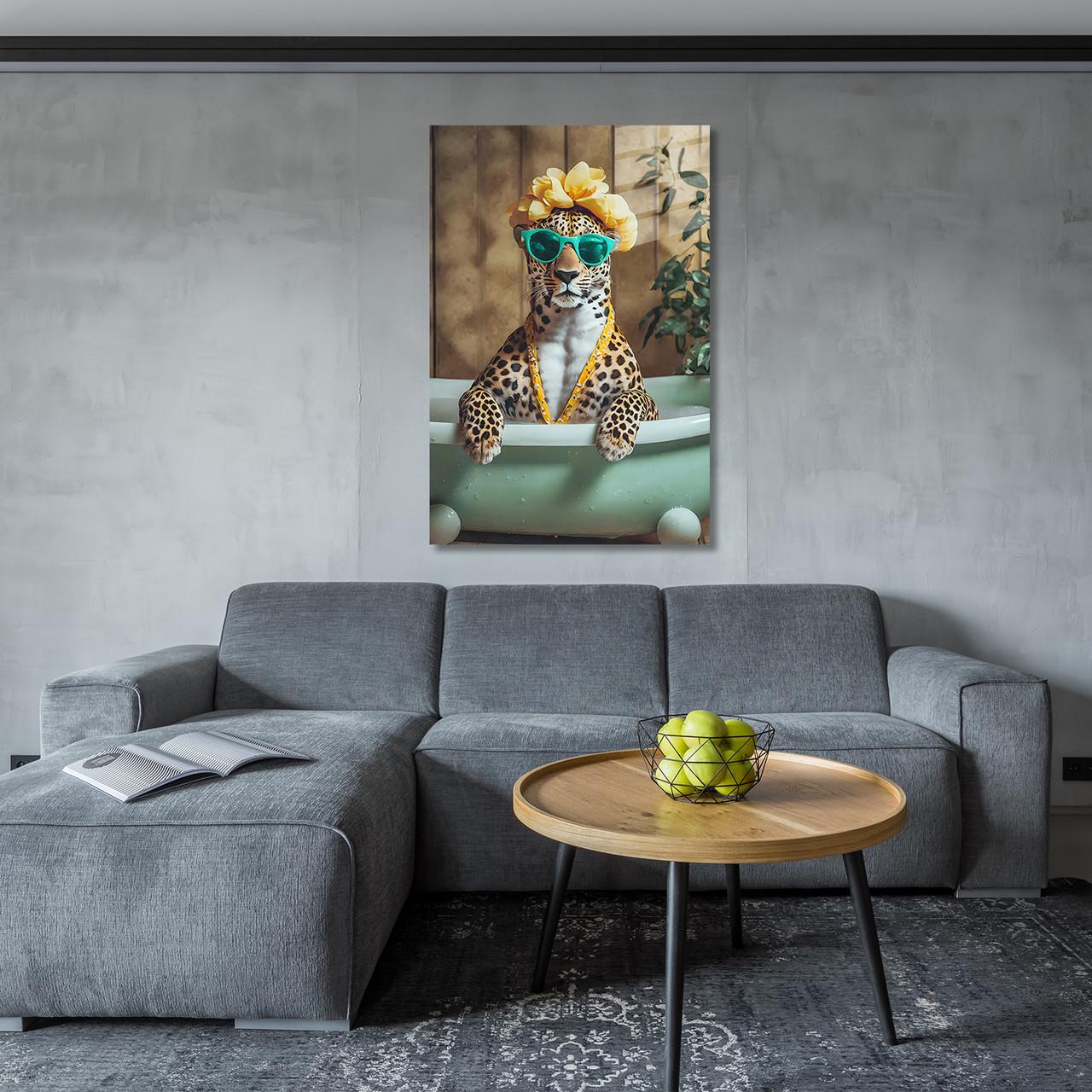 Картина на стекле NovellaPrint Леопард в ванне 60х90 см (451.3) - фото 5