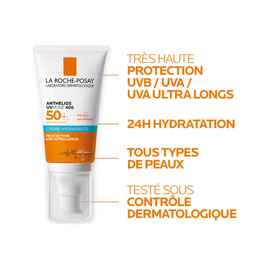 Крем защитный La Roche-Posay Anthelios Anthelios UVMune 400 Hydrating Cream SPF50 50 мл - фото 5