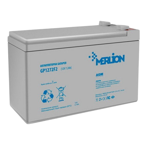 Аккумуляторная батарея для ИБП AGM Merlion GP1272F2 12V 7, 2Ah Grey (27918108)