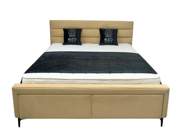 Кровать двуспальная с выдвижными ящиками L-015 1,6х2 м Бежевый (18236014)