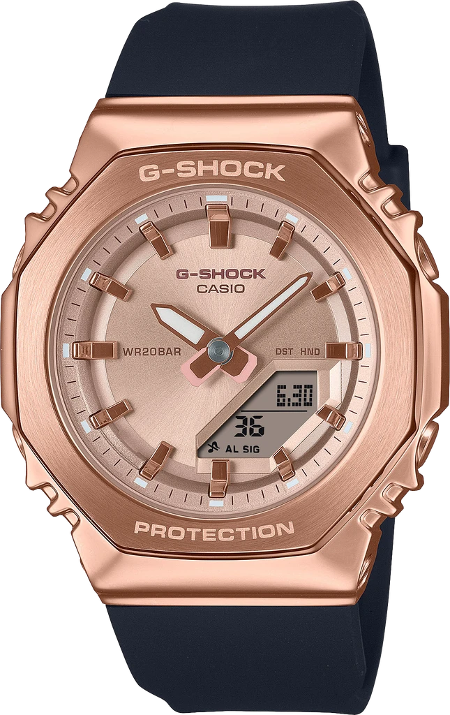 Наручные часы женские Casio G-Shock GM-S2110PG-1A4ER ударопрочные с водозащитой 200 м и розовым циферблатом Наручные часы женские Casio G-Shock GM-S2110PG-1A4ER ударопрочные с водозащитой 200 м и розовым циферблатом
