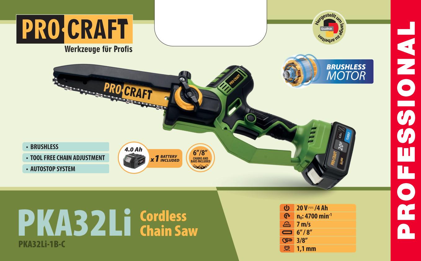 Пила цепная аккумуляторная ProCraft PKA32Li с 1 АКБ (00000009487) - фото 3