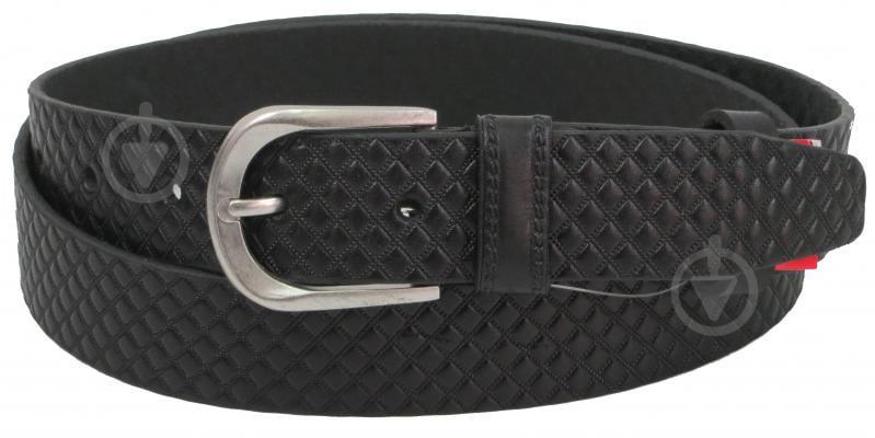 Ремень мужской из кожи под брюки Skipper 3.5 см Черный (1289-35)