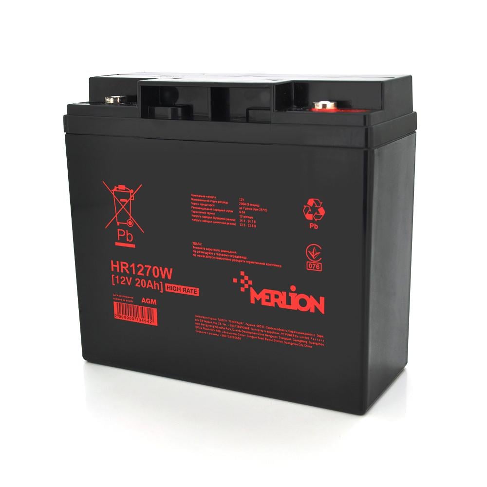 Батарея аккумуляторная MERLION HR1270W 12V 20Ah