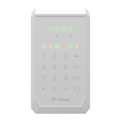 Клавіатура сенсорна світлодіодна Tiras K-PAD8 до 1000 м 8 індикатора зон Білий (0177c11d) - фото 2