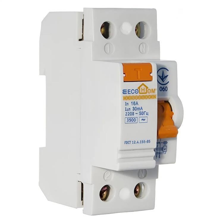 Автомат дифференциальный ECOHOME 1 Нп/16А/30мА (2348879259)