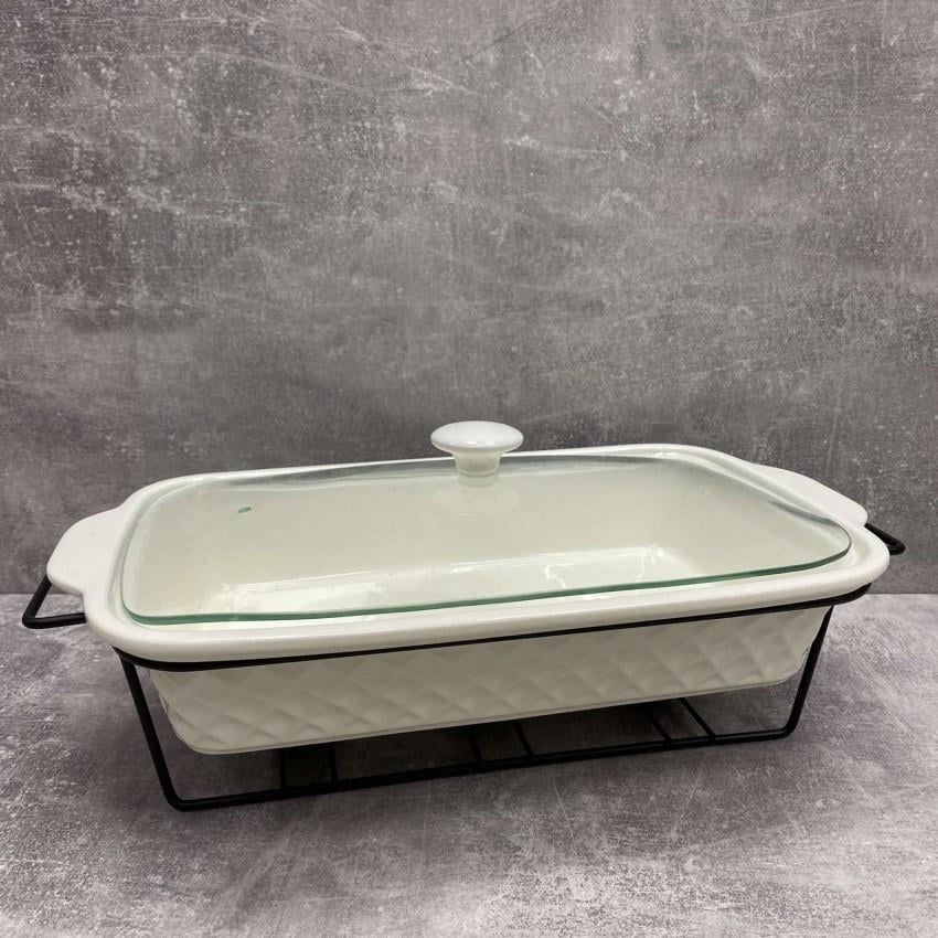 Марміт керамічний Maestro MR-11259-73 прямокутний з чорною підставкою 30 см (1934688959)