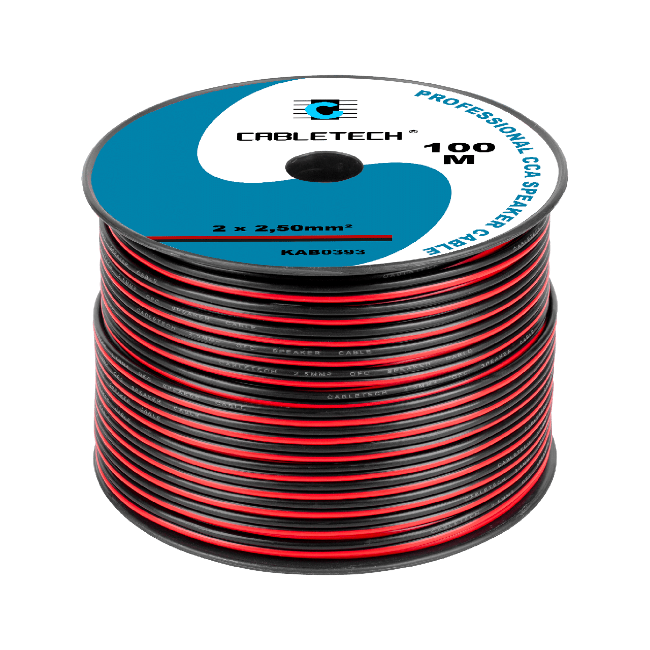Кабель акустичний Cabletech KAB-0393 2 жили 2,5 мм2 CCA 100 м Червоно-чорний (2207138635)